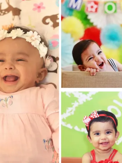 A colorful collage of happy babies and toddlers. These photos are a testament to the joy and energy that children bring to every photoshoot.