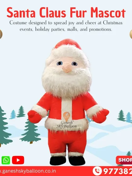 Get into the festive spirit with our Santa Claus fur mascot. This costume is designed to spread joy at Christmas events, holiday parties, and mall promotions, complete with a cheerful look and plush details.