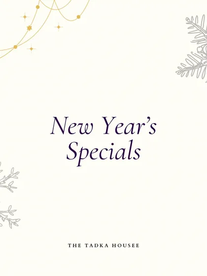 Ring in the new year with delicious food. This is the cover of my New Year's Specials menu, designed to handle all your party food needs so you can focus on celebrating.