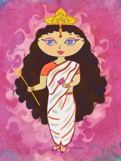 In this version, I added a faint mandala to the background, blending my signature style with this new character illustration. It adds a layer of spiritual symbolism to her gentle presence.