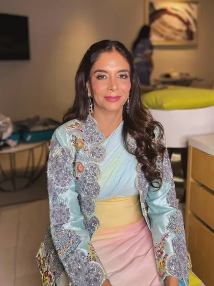 A fresh and glamorous look for a pool party at a destination wedding in Thailand. I used water-resistant products to ensure the makeup stayed flawless.