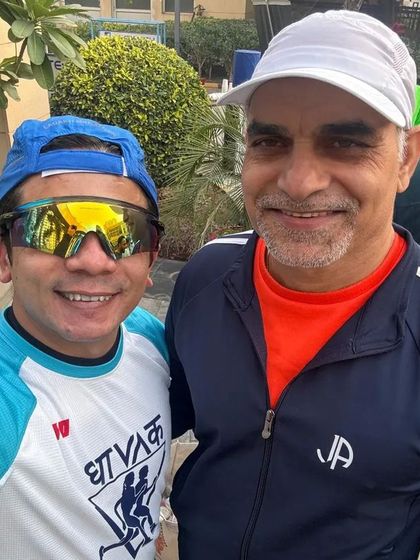 A selfie with a fellow runner during the Neerathon promo run. Every member of our community is a valued part of the team.