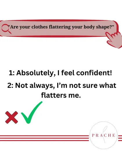 Next question: Do you feel confident that your clothes are flattering your body shape? Understanding what works for your body is a key part of personal style.