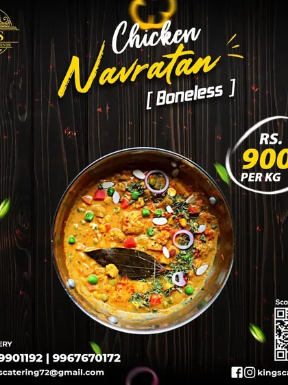 My boneless Chicken Navratan is a regal feast fit for royalty. It's a flavourful blend of nine exquisite spices that will elevate your dining experience.