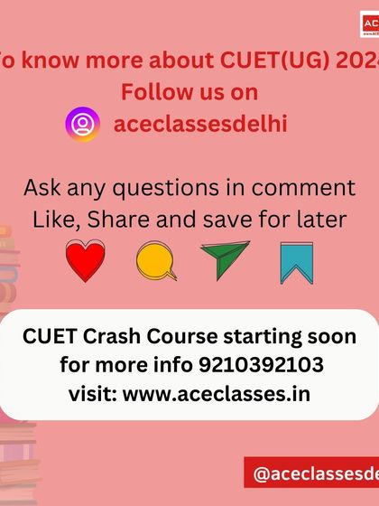 A call to action for our CUET Crash Course and an invitation for students to follow us for more information and ask questions.