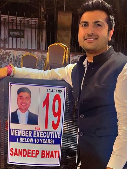 Standing next to my campaign poster for the Delhi Bar Association election.