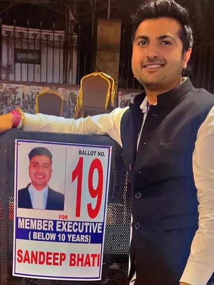 Standing next to my campaign poster for the Delhi Bar Association election.