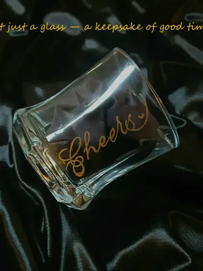 This isn't just a glass, it's a keepsake of happy memories. The custom 'Cheers' engraving makes it a permanent reminder of a celebration, perfect for an anniversary, promotion, or housewarming gift.