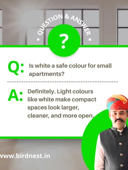 Q: Is white a safe colour for small apartments? A: Definitely. Light colours like white make compact spaces look larger, cleaner, and more open. We can help you choose the right shades for your home.