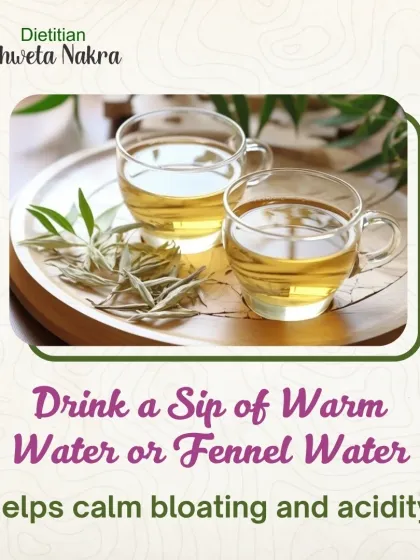 One of the best things to do after a meal is to sip warm water or fennel water. This simple habit helps calm bloating and reduces acidity, aiding your digestion.