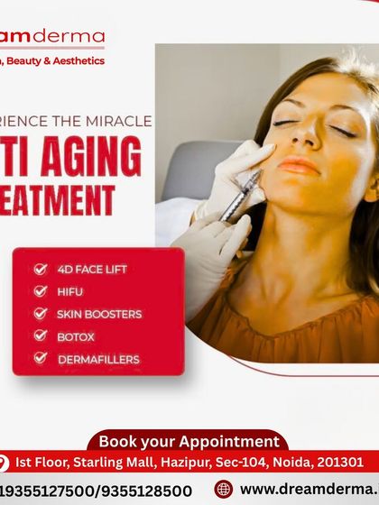 This graphic highlights the range of anti-aging injectables I offer, including 4D Face Lifts, HIFU, Skin Boosters, Botox, and Dermal Fillers for comprehensive rejuvenation.