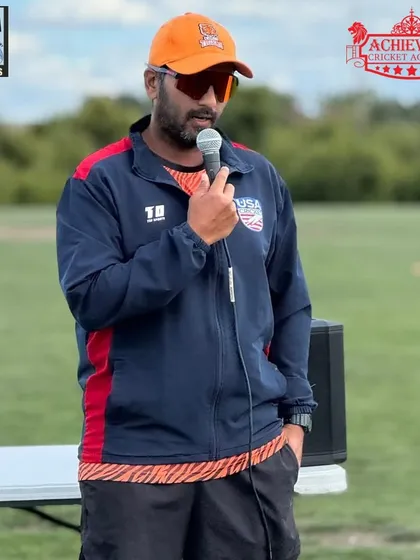 Our Head Coach Subbu sir speaking at the CYCA event, reinforcing our shared vision for cricket development in the US.