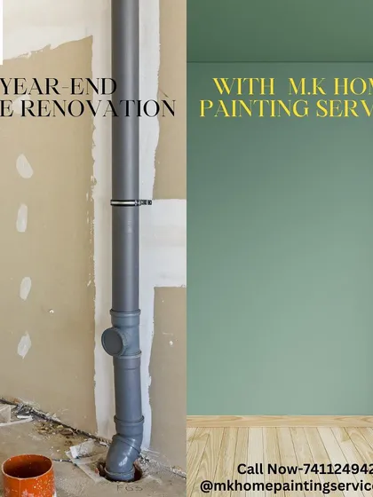 We handle renovations from start to finish. This image shows how we can take a wall during construction, with exposed piping and unfinished surfaces, and deliver a perfectly smooth, beautifully painted final wall.