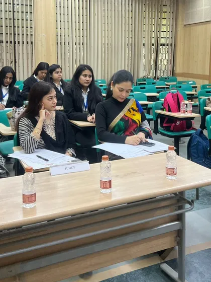 Observing the participants during the competition at Jamia Hamdard. It is always inspiring to see young law students demonstrate such sharp and effective negotiation and mediation skills.