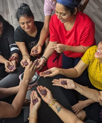 The community we build is the heart of HITYOGA. Here is a candid moment of joy and connection with my students after a session. We support and celebrate each other's progress on this journey.