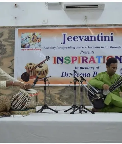 The stage setup for the 'Jeevantini' society concert in Meerut.