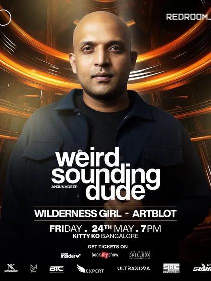 A duplicate of the main flyer for the Weird Sounding Dude event.
