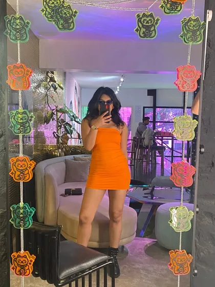 A mirror selfie from the "Cyberfantasy" shoot location. I loved the aesthetic of this place.
