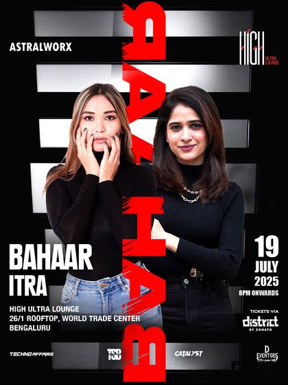 The flyer for a show with Astralworx at High Ultra Lounge, Bengaluru. A rooftop gig with maximum hardcore energy.