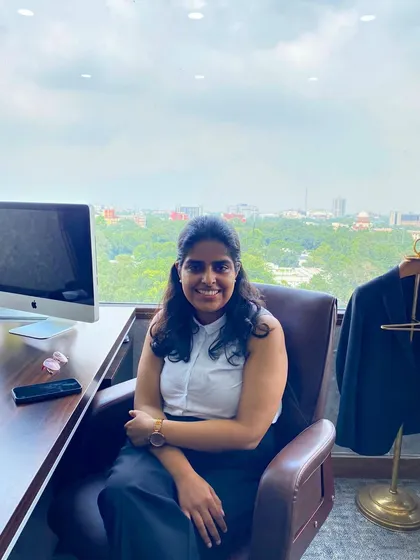 A moment of calm in the office with a beautiful view. Finding moments of gratitude is essential in a demanding profession.
