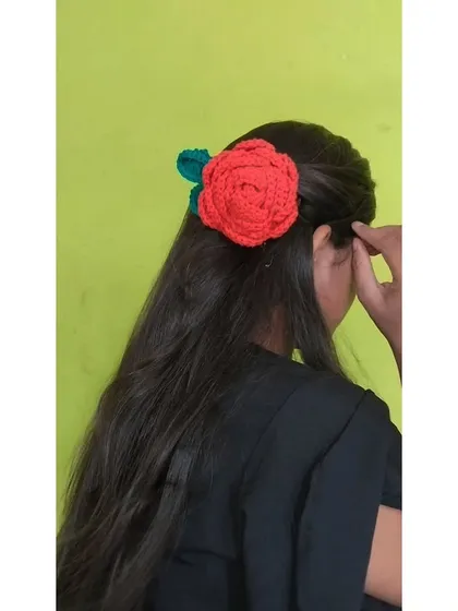 Another way to style the elegant rose hairclip.
