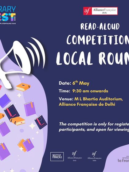 The poster for the local round of the "Read Aloud" competition, held as part of our Library Fest. We encourage everyone to attend and support the participants, fostering a strong community spirit.