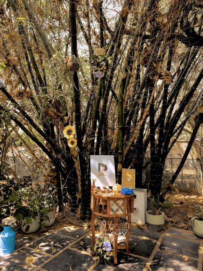 A fingerprint counter at a Haldi ceremony, a unique way for guests to leave their mark and create a lasting keepsake.