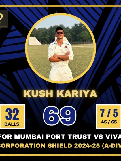 Kush Kariya smashes a quick-fire 69 in the Corporation Shield.