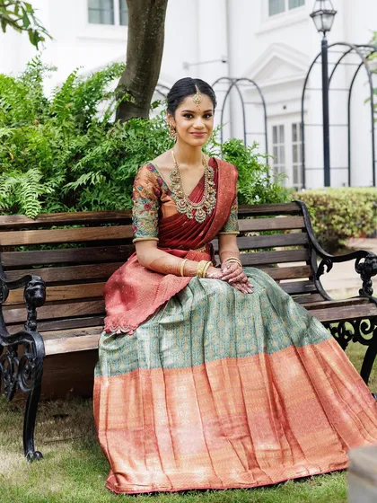 A half saree ceremony is such a special milestone. For this event, I created a traditional yet fresh look, balancing classic elements with a youthful feel. The makeup was designed to photograph beautifully and feel comfortable for the entire function.