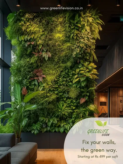 Fix your walls the green way. We offer custom solutions starting at just ₹499 per square foot, making it easy to bring the beauty of a living wall into your home or office.