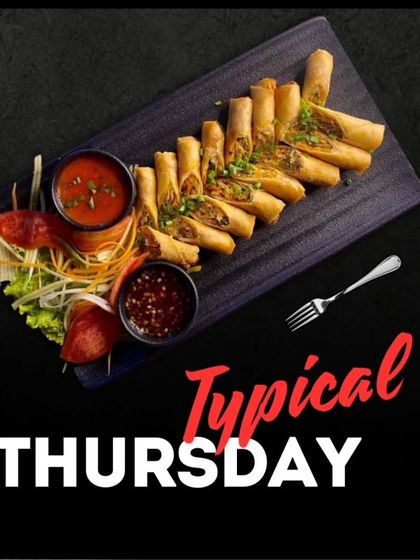 Roll into Thursday with our fresh and crispy Spring Rolls. These are light, crunchy, and filled with vibrant veggies, served with a sweet chili dipping sauce.