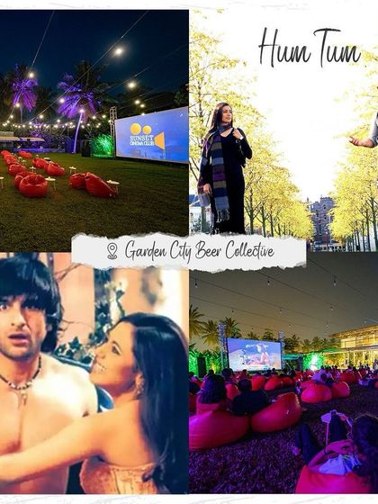 "Hum Tum aur Hum-Tum?" A perfect date night collage for our screening of the classic rom-com Hum Tum at a Bangalore brewery.