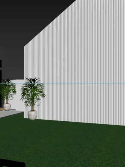 A view of the planned privacy wall for the Dwarka Mod project.