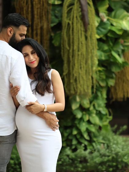 My partner and I during my pregnancy. His support and love were a constant source of strength for me.