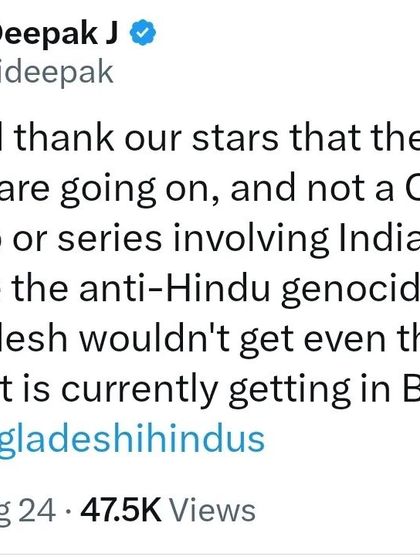 A sad reality that the anti-Hindu genocide in Bangladesh gets attention in Bharat only because there is no major cricket tournament happening. The problem lies within our own community's priorities.