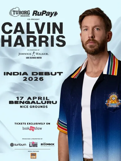 I secure the most sought-after acts for their India debuts. This poster announced the first-ever India performance by global icon Calvin Harris, a massive event for Bengaluru.