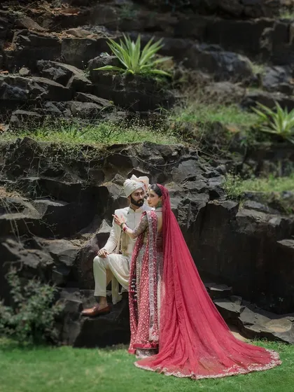 An epic portrait set against the rugged, royal landscape of Udaipur. We love to blend the grandeur of a location with the intimacy of a couple's bond, creating a cinematic shot that tells a story of love as vast as the scenery.