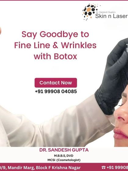 A visual reminder that you can say goodbye to fine lines and wrinkles with Botox. This treatment is a quick and minimally invasive option for achieving smoother skin, performed safely in my clinic.
