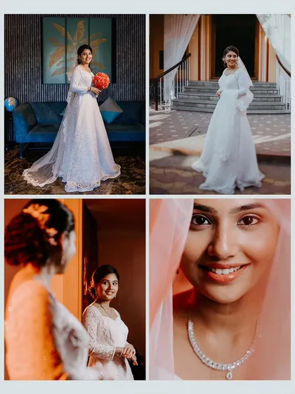 A collection of beautiful bridal portraits of a South Indian Christian bride, from getting ready to her final look.