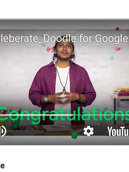 A screenshot from the "Collaborate" section of my Doodle for Google video series. It was a magnificent feeling to be given a platform to reach and teach young minds.