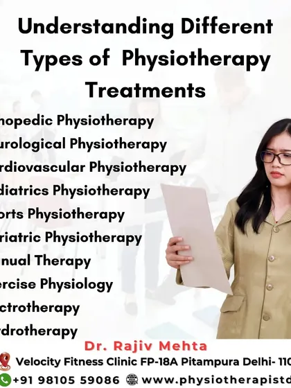 Physiotherapy is a broad field with many specializations. This graphic explains different types, including orthopedic, neurological, sports, and geriatric physiotherapy, to help you understand which treatment is right for you.