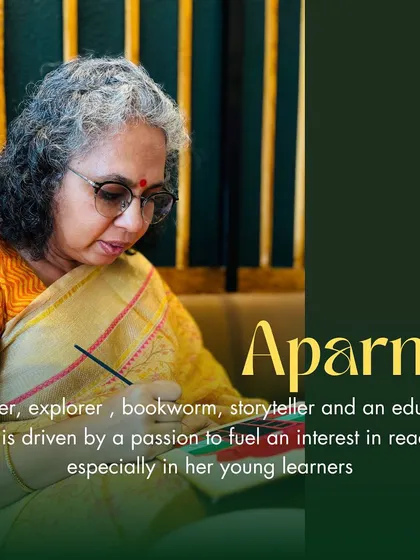 And this is Aparna, a learner, explorer, and storyteller. It was a pleasure to have these three inspiring women paint with us.
