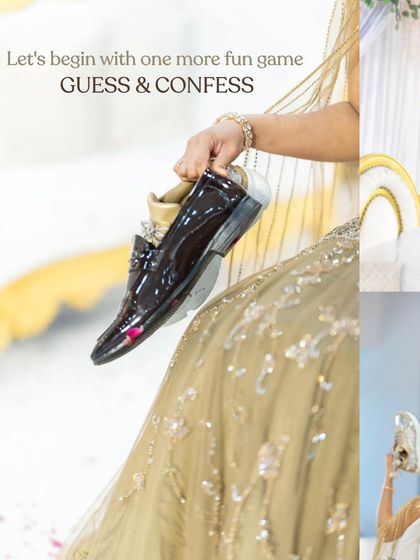 The classic shoe game, 'Guess & Confess', is always a crowd-pleaser. It's a fun way for guests to get to know the couple better and share a lot of laughs.