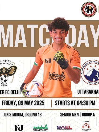Match day graphic for our game against Uttarakhand FC. These announcements build excitement for our players and supporters.