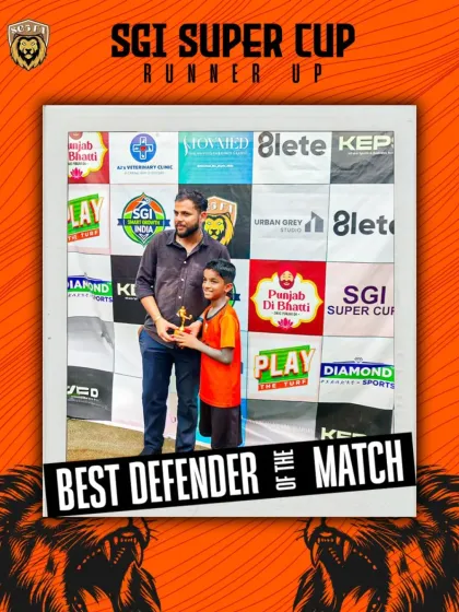 Individual excellence is always recognized. We ensure players get the credit they deserve, like presenting the 'Best Defender of the Match' award at the SGI Super Cup to celebrate standout performances.