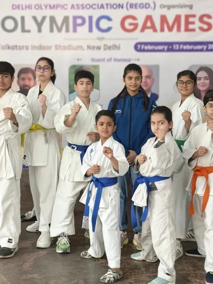 Our team ready to compete at the Delhi Olympic Games 2024. We train them to be confident and prepared for any challenge.
