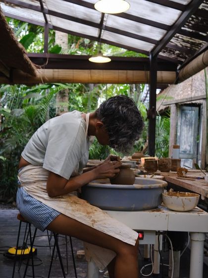 A fellow artist at work in the beautiful Bali studio. The sense of community and shared passion was incredibly inspiring.