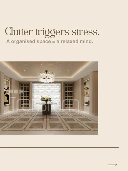 Clutter triggers stress. An organized space equals a relaxed mind. My designs prioritize functionality and order to promote psychological comfort.