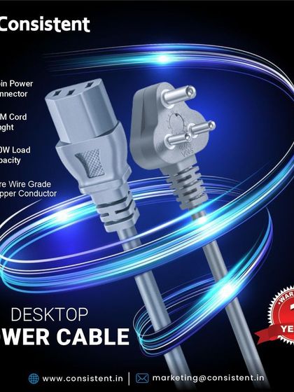 Our desktop power cable is designed for reliability and safety. It features a 1.5-meter length, a 350W load capacity, and pure copper conductors to ensure your PC gets stable power.