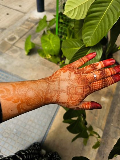 The fresh orange stain, captured in natural light. This is the beautiful color you see right after removing the paste.